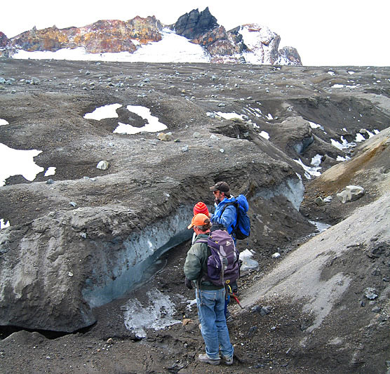 Glaciers on Ruapehu volcano