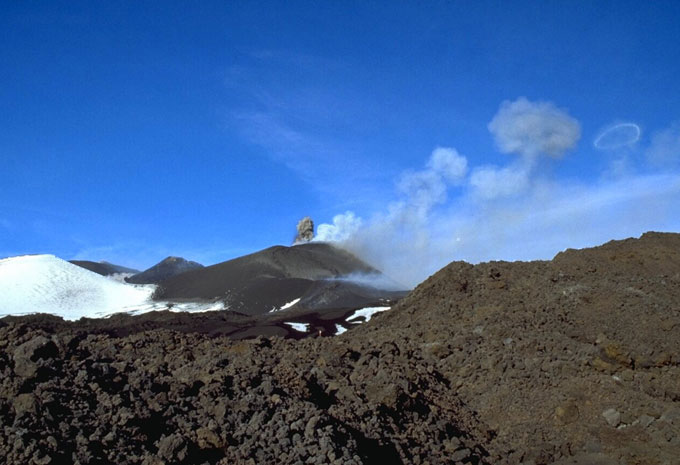 Lateral Eruption 2002/03: Damage done by the lava flow from the South Vent Lateral Eruption 2002/03: Damage done by the lava flow from the South Vent