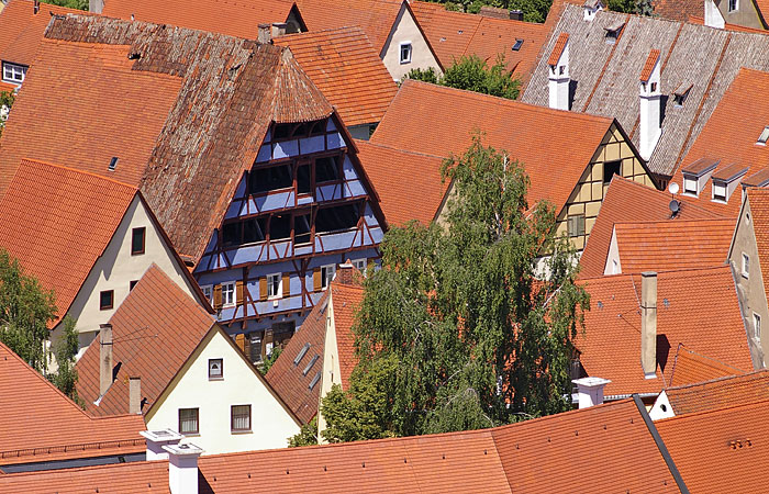 Ausblick auf Nrdlingen und den Metoritenkrater vom Kirchtum 'Daniel'