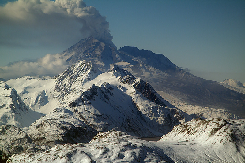 Aerial Photos of Redoubt Volcano in Eruption