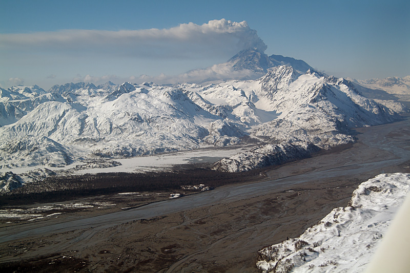 Aerial Photos of Redoubt Volcano in Eruption