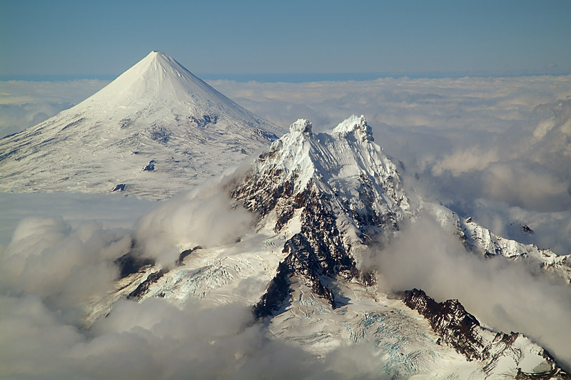 Shishaldin and Isanotski Volcanoes, Unimak Island Shishaldin and Isanotski Volcanoes, Unimak Island