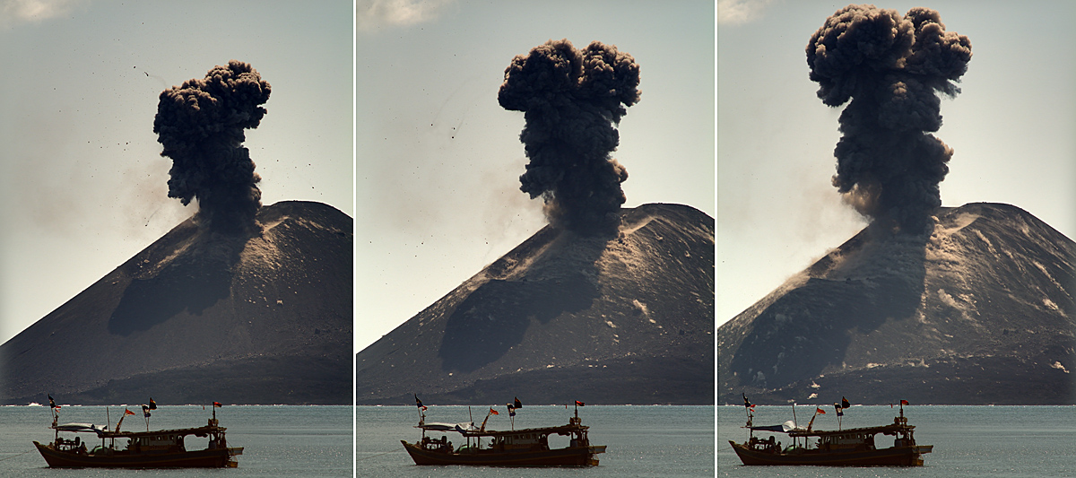 Anak Krakatau observed from Palau Rakata (4.-8. June 2009)