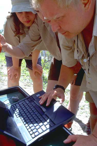 Volcanologists in the field