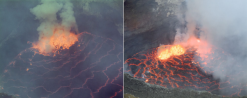 Changes of the Lava Lake between January and July, 2006