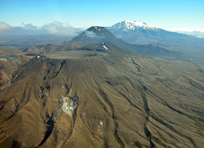 Tongariro and Ngauruhoe volcanoes from the air